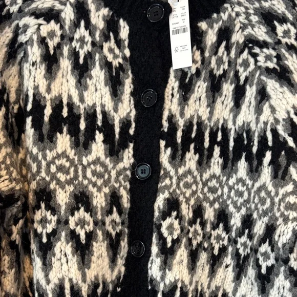 NWT J. Crew Cropped Fair Isle cardigan Med - Picture 6 of 10